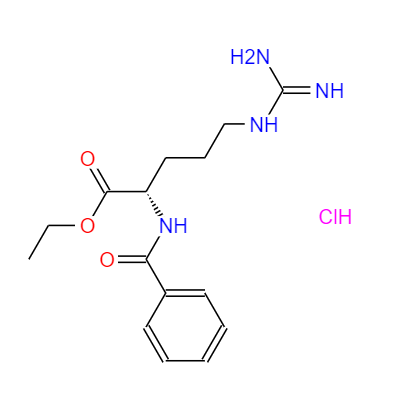  CAS：2645-08-1,中文名稱：Nα-芐基-L-精氨酸乙酯鹽酸鹽 英文名稱：Nα-Benzoyl-L-arginineethylesterhydrochloride