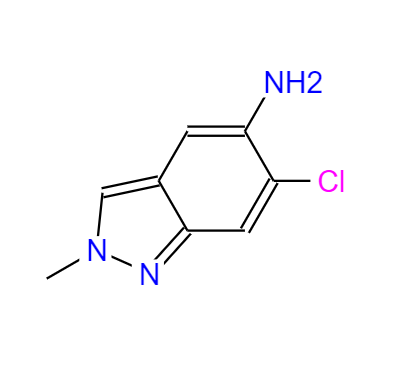  CAS：1893125-36-4,中文名稱：6-氯-2-甲基-2H-吲唑-5-胺 英文名稱：2H-Indazol-5-amine, 6-chloro-2-methyl-