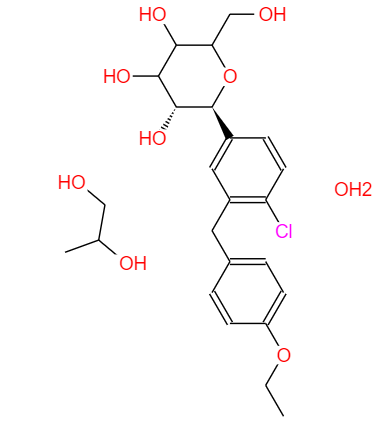 CAS：960404-48-2,中文名稱：達(dá)格列凈一水丙二醇 英文名稱：Dapagliflozin 