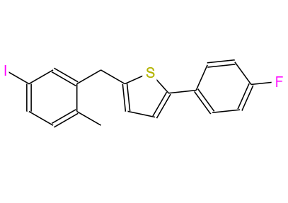 CAS：898566-17-1，英文名稱：2-(4-Fluorophenyl)-5-[(5-iodo-2-methylphenyl)methyl]thiophene 