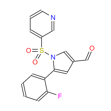 CAS：881677-11-8,英文名稱：5-(2-fluorophenyl)-1-(pyridin-3-ylsulfonyl)-1H-pyrrole-3-carbaldehyde 