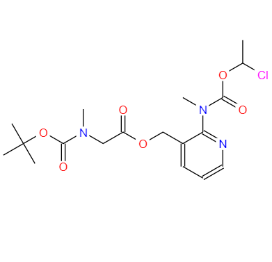 CAS：338990-31-1,中文名稱：N-甲基-N-(3-[((N-叔丁氧羰基-N-甲基氨基)乙酰氧基)甲基]吡啶-2-基)氨基甲酸(1-氯乙基)酯