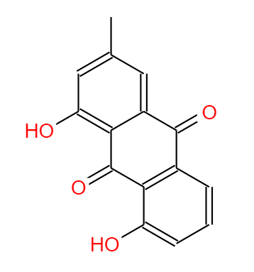 CAS：481-74-3,中文名稱：大黃酚;;大黃根酚;大黃根酸 英文名稱：Chrysophanol