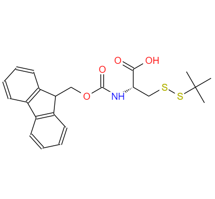 CAS：73724-43-3,中文名稱：亞芴甲氧羰基半胱胺酸 英文名稱：FMOC-CYS(STBU)-OH 