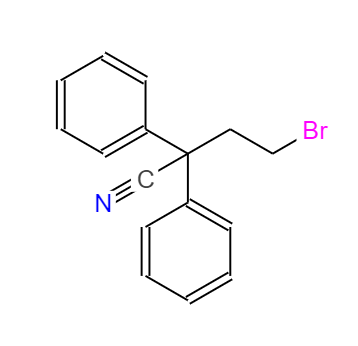 CAS：39186-58-8,中文名稱：溴乙基二苯乙腈 英文名稱：4-BROMO-2,2-DIPHENYLBUTYRONITRILE 