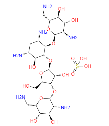 CAS： 1405-10-3，中文名稱： 硫酸新霉素 英文名稱：Neomycin sulfate 