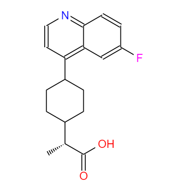 CAS： 1923836-34-3，英文名稱：(R)-2-[cis-4-(6-Fluoro-4-quinolyl)cyclohexyl]propanoicAcid 