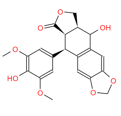 CAS： 40505-27-9，中文名稱： 4'-去甲基鬼臼毒素; 英文名稱：4'-Demethylpodophyllotoxin 