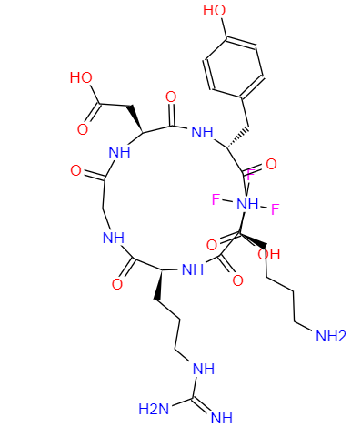CAS： 250612-42-1，中文名稱： Cyclic Arg-Gly-Asp-D-Tyr-Lys 