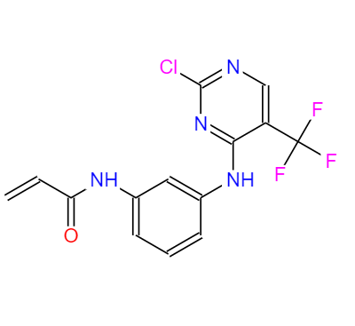CAS： 1374507-25-1，英文名稱：N-(3-((2-Chloro-5-(trifluoromethyl)pyrimidin-4-yl)amino)phenyl)acrylamide 