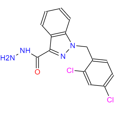 CAS： 252025-52-8，中文名稱：1-(2,4-二氯芐基)-1H-吲唑-3-碳酰肼 英文名稱：1-(2,4-dichlorobenzyl)indazole-3-carbohydrazide 