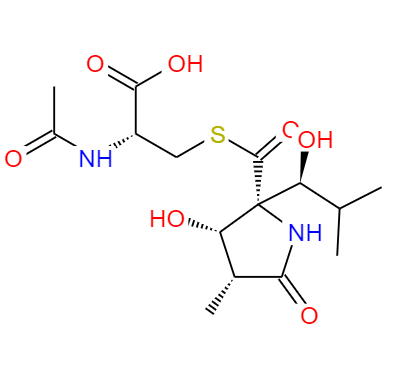 CAS： 133343-34-7，中文名稱： 乳酸胱氨酸 英文名稱：Lactacystin 