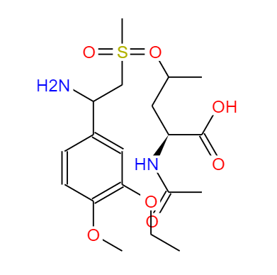 CAS： 608141-43-1，中文名稱： (S)-1-(3-乙氧基-4-甲氧基苯基)-2-(甲基磺?；?乙胺N-乙?；?L-亮氨酸鹽 