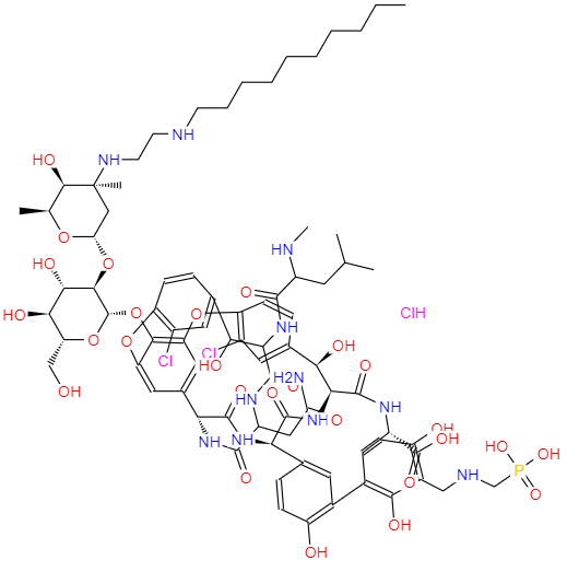  CAS： 560130-42-9，中文名稱： 鹽酸特拉萬星 英文名稱：Telavancin hydrochloride