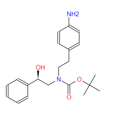 CAS： 223673-36-7，中文名稱： N-[2-(4-氨基苯基)乙基]-N-[(2R)-2-羥基-2-苯基乙基]氨基甲酸叔丁酯