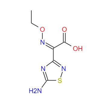 CAS： 75028-24-9，中文名稱： (Z)-2-(5-氨基-1,2,4-噻二唑-3-基)-2-乙氧亞氨基乙酸