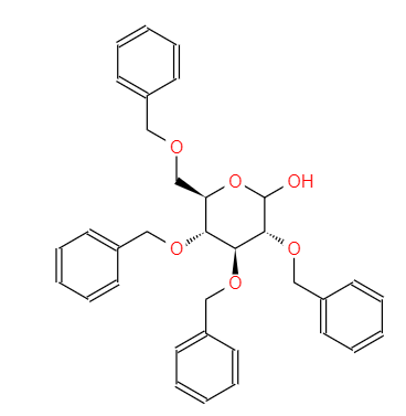CAS： 4132-28-9，中文名稱： 2,3,4,6-四芐基-D-吡喃葡萄糖 英文名稱：2,3,4,6-tetra-O-benzyl-D-glucopyranose 