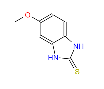 CAS： 37052-78-1，中文名稱： 2-巰基-5-甲氧基苯并咪唑 英文名稱：5-Methoxy-2-mercaptobenzimidazole 