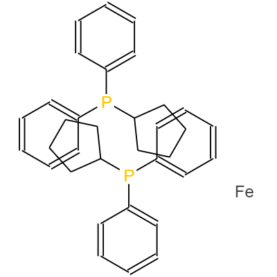 CAS： 12150-46-8，中文名稱： 1,1'-雙(二-苯基膦基)二茂鐵 英文名稱：1,1'-Bis(diphenylphosphino)ferrocene 