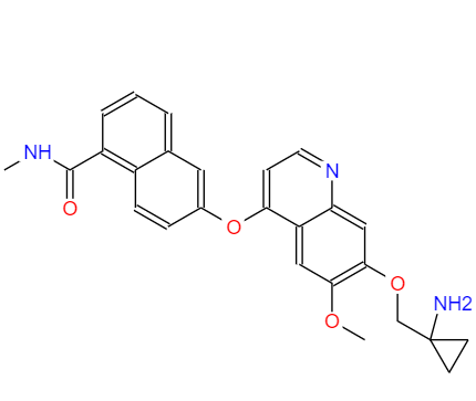 CAS： 1058137-23-7，中文名稱： 德立替尼 英文名稱：Lucitanib 
