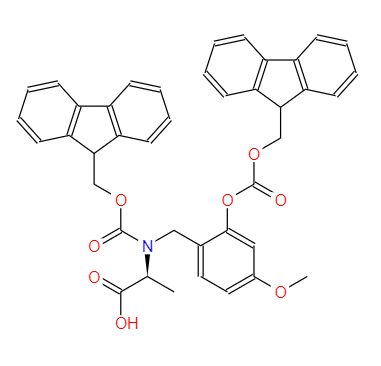 CAS： 148515-85-9，英文名稱：FMOC-(FMOCHMB)ALA-OH 