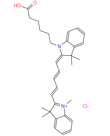 CAS： 1032678-07-1，中文名稱： Cy5羧酸 英文名稱：Cyanine5 carboxylic acid 