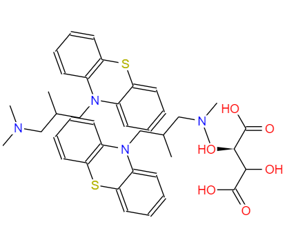  CAS： 4330-99-8，中文名稱： 酒石酸異丁嗪 英文名稱：Trimeprazine tartrate