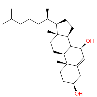 CAS： 566-27-8，中文名稱： 膽甾-5-烯-3,7二醇 英文名稱：7BETA-HYDROXYCHOLESTEROL