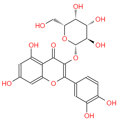 CAS： 482-36-0，中文名稱： 金絲桃苷 英文名稱：Hyperoside 