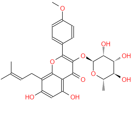 CAS： 113558-15-9，中文名稱： 寶霍苷I 英文名稱：baohuoside I 