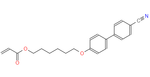 CAS： 89823-23-4，中文名稱： 4'-(6-(丙烯酰氧基)己氧基)聯(lián)苯腈 英文名稱：6-((4'-cyanobiphenyl)-4-yloxy)hexylacrylate 