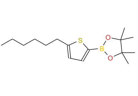 CAS： 917985-54-7，中文名稱： 5-己基-2-噻吩硼酸頻哪醇酯 英文名稱：5-Hexyl-2-thiopheneboronic acid pinacol ester 