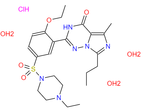  CAS： 330808-88-3，英文名稱：vardenafil hydrochloride trihyrate