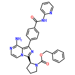 CAS： 1420478-89-2，中文名稱： (S)-2-(8-氨基-1-(4-(吡啶-2-基氨基甲?；?苯基)咪唑[1,5-A]吡嗪-3-基)吡咯地堿-1-羧酸苯酯