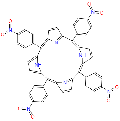 CAS： 22843-73-8，中文名稱： 5,10,15,20-四(4-硝基苯基)卟啉 英文名稱：5,10,15,20-Tetrakis(4-nitrophenyl)porphyrin 