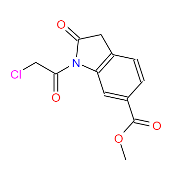 CAS：1160293-25-3，英文名稱：1H-Indole-6-carboxylic acid,1-(2-chloroacetyl)-2,3-dihydro-2-oxo-,methyl ester