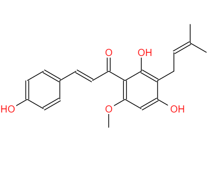 CAS： 6754-58-1，中文名稱(chēng)： 黃腐酚 英文名稱(chēng)：Xanthohumol 