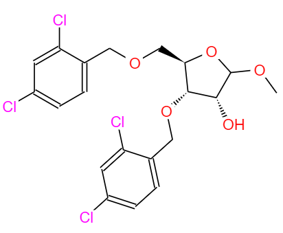 CAS： 636581-81-2，英文名稱：Methyl 3,5-di-O-(2,4-dichlorobenzyl)-D-ribofuranoside 