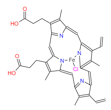 CAS： 16009-13-5，中文名稱： 氯化血紅素 英文名稱： hemin 