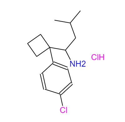 CAS： 84484-78-6，中文名稱： 1-[1-(4-氯苯基)環(huán)丁基]-3-甲基丁胺鹽酸鹽
