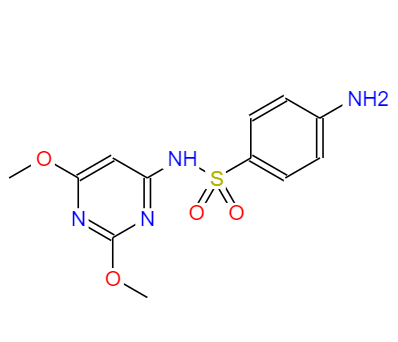 CAS： 122-11-2，中文名稱： 磺胺二甲氧嘧啶 英文名稱：Sulfadimethoxine 