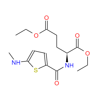 CAS：112889-02-8，中文名稱：N-(5-甲氨基-2-噻吩甲酰基)-L-谷氨酸二乙酯 英文名稱：Diethyl N-[5-methylamino-2-thenoyl]-L-glutamate