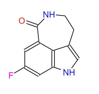 CAS： 1408282-26-7，英文名稱：8-fluoro-3,4-dihydro-2H-azepino[5,4,3-cd]indol-1(6H)-one 