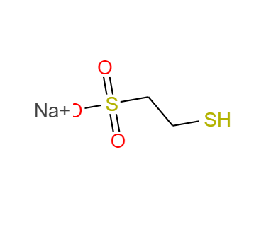 CAS： 19767-45-4,中文名稱： 2-巰基乙烷磺酸鈉 英文名稱：Sodium2-mercaptoethanesulfonate 