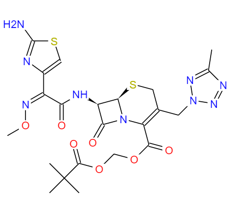 CAS： 82547-81-7，中文名稱： 頭孢特侖匹酯 英文名稱：Cefteram pivoxil 