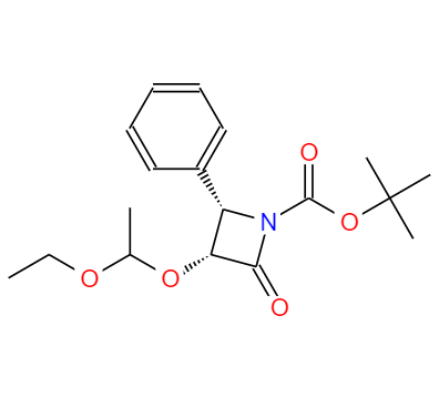 CAS： 201856-57-7，中文名稱： (3R,4S)-3-(1-乙氧乙氧基)-2-氧-4-苯基-吖丁啶羧酸叔丁基酯