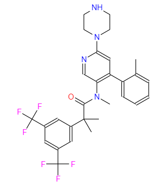 CAS： 290296-72-9，中文名稱(chēng)： N-脫甲基奈妥吡坦 英文名稱(chēng)：N-desmethyl netupitant 