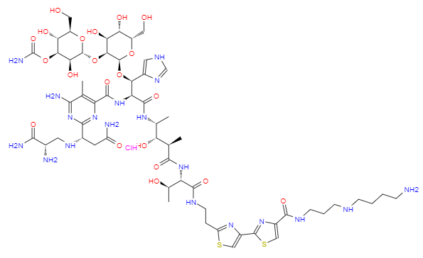 CAS： 55658-47-4，中文名稱： 鹽酸平陽霉素 英文名稱：Bleomycin A5 Hydrochloride 