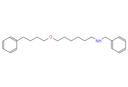  CAS： 97664-55-6，中文名稱： 6-芐基氨基-1-(4’-苯基丁氧基)己烷 英文名稱：Benzenemethanamine,N-[6-(4-phenylbutoxy)hexyl]-