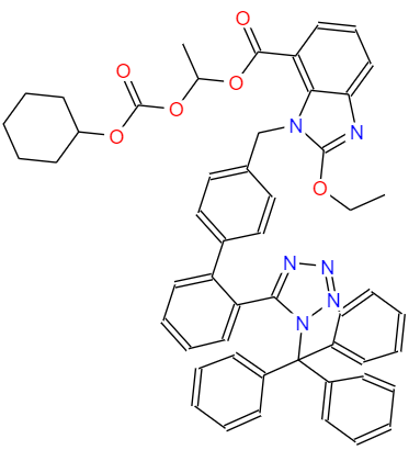  CAS： 170791-09-0，中文名稱： 三苯甲基坎地沙坦西來替昔酯 英文名稱：Tritylcandesartancilexetil